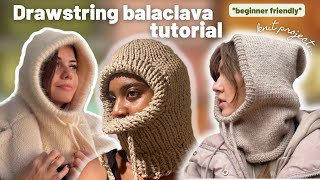 Drawstring Balaclava Tutorial beginner friendly [upl. by Ahsek]