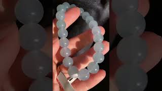 Type A Sky Blue Jadeite Jade Bracelet 95mm Natural Icy Bluish Jadeite Jade Bracelet [upl. by Panta779]