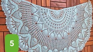 Crochet half circle shawl new design step by step Part 5 [upl. by Berget]