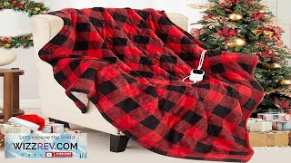 Homemate Electric Blanket Heated Throw 50“x60“ Ultra Soft Cozy Flannel Heating Review [upl. by Yrkcaz]