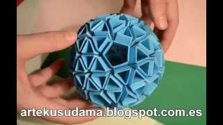 kusudama Icosaedro truncado solido de Arquimedes [upl. by Adaynek275]