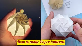 How to Make Folding Origami Paper Lanterns Chinese style Him Craftal [upl. by Adohr53]