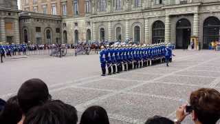 Change of the royal guard at Stockholm Royal Palace [upl. by Atikan647]