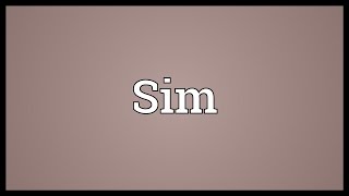 Sim Meaning [upl. by Elorak]