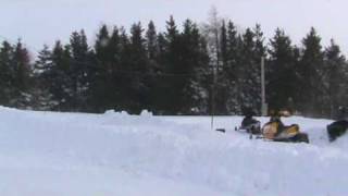 Ski Doo REV MXZXRS 800 Jump Over the Road [upl. by Ardnuahc544]