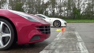 DRAG RACE Ferrari 599 GTO v FF [upl. by Shakti]