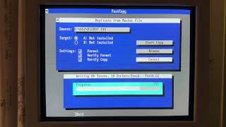 Copying floppy disk images to floppy under DOS using PC Tools FastCopy tool [upl. by Nosbig]