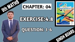 Exercise 48 Question 1 to Question 6  Ex 48 Class IXX  Sindh Board  Sir Shuja [upl. by Fausta]