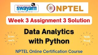 Data Analytics with Python Week 3 Assignment 3 Solution NPTEL  Swayam  JanApr 2024 [upl. by Hay39]