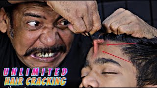 Unlimited Hair Cracking by Asim Barber  Head Massage amp Neck Cracking  Spine Cracking  ASMR [upl. by Iahcedrom]