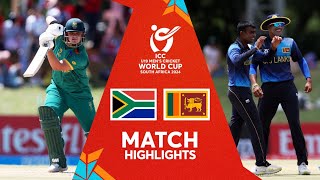 South Africa v Sri Lanka  Match Highlights  U19 CWC 2024 [upl. by Rozalin]