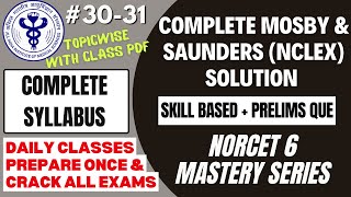 NORCET 6 Preparation  Complete Mosby amp Saunders MCQs  NCLEX MCQs SkillScenario based MCQs NORCET [upl. by Shutz]