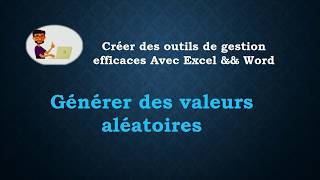 Tuto Excel  Générer des valeurs aléatoires [upl. by Lehmann]