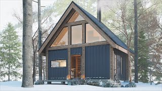 AFrame Cabin  Shipping Container House  Tiny Home [upl. by Kciv]