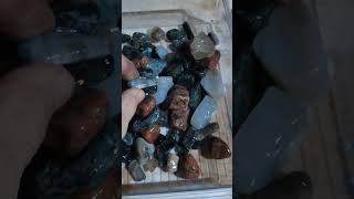 Tumbled Rocks Stage 1 Actinolite And Tremolite rockcollecting rockhounders [upl. by Ardnikat]