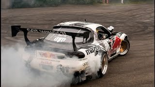 Mad Mike Mazda RX7 Drifts amp Huge Burnout amp Sounds [upl. by Nylaroc]