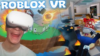 PLAYING ROBLOX VR FOR THE FIRST TIME  Roblox VR [upl. by Nonnah]