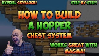 How to Build a Minecraft Hopper Chest System  How Hoppers Work  Hypixel Skyblock [upl. by Cahn]