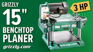 Grizzly 15quot 3 HP HeavyDuty Planer G0815 [upl. by Ayotac149]