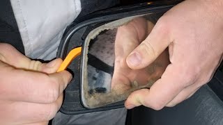 How to replace rear view Mirror Glass Only Opel Vauxhall Astra Mk4 G [upl. by Idou]