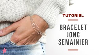 TUTORIEL  Bracelet jonc semainier avec fil dargent 925 [upl. by Abehs]