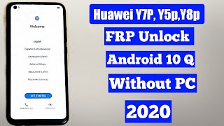 Huawei Y7P FRP Bypass Google Unlock HUAWEI ID 2020 Remove Google Account Android 10 NO PC [upl. by Adnoek]