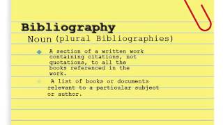 what is Bibliography [upl. by Culosio]