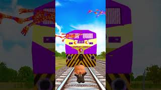 Siren head attack crying baby on track vs train Funny  sirren head funny shorts [upl. by Enelyam283]