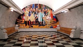 The deepest metro station in Moscow Park Pobedy [upl. by Thin]