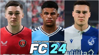 FC 24  ALL ENGLISH LEAGUE ONE PLAYERS REAL FACES [upl. by Allis]