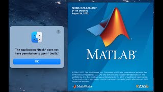 How to fix quotThe application “Dock” does not have permission to open “null”quot and cant run MATLAB [upl. by Nyvrem782]