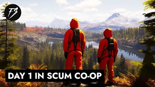 Day 1 Coop Survival  SCUM Gameplay [upl. by Relyhcs]