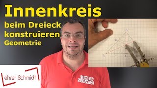 Innenkreis Inkreis beim Dreieck konstruieren  Geometrie  Mathematik  Lehrerschmidt [upl. by Shayla604]