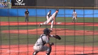 20121013 阿加多直樹 （慶應義塾大学） 4年生 セカンドスローイング [upl. by Nortad]