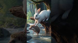 Rabbit amp Hedgehog friendship story shortsfeed viralvideo rabbit hedgehog story stories cute [upl. by Eirdua]