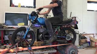 50cc 2stroke efi Zundapp FIRST DYNO RUN [upl. by Ydnamron617]