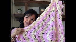 🌼🌺 Cómo Tejer una Toquilla o Manta en Cuadrado para Bebé  Crochet Muy Fácil  Con Laura Cepeda 🌼🌺 [upl. by Figge]