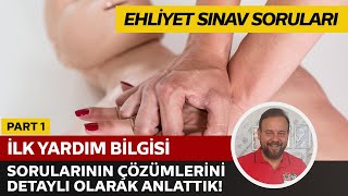 İlk Yardım Bilgisi Soru Çözümü  Elektronik Ehliyet Sınavı ESınav  PART 1 [upl. by Codee]