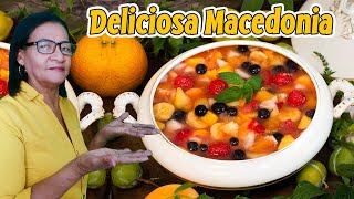 Como hacer Macedonia  Receta Postre de frutas  Facil y deliciosa [upl. by Daryn]