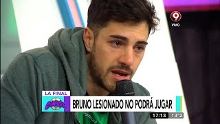 La lesión de Bruno que lo dejó sin poder jugar el final de la 6G 28042016 [upl. by Aihgn595]