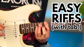 8 EASY Beginner Guitar Riffs With Tab [upl. by Couhp]