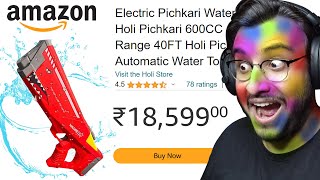 I BOUGHT THE WEIRDEST HOLI PICHKARI FROM AMAZON [upl. by Araf948]