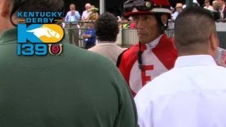 Kentucky Derby 139  Jockeys Weighing Out [upl. by Kerge]