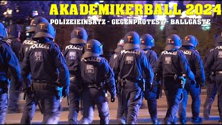 POLIZEIGROßEINSATZ in Wiener Innenstadt  AKADEMIKERBALL 2024 [upl. by Marsland]