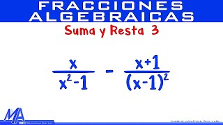 Suma y resta de fracciones algebraicas  Ejemplo 3 [upl. by Jueta]