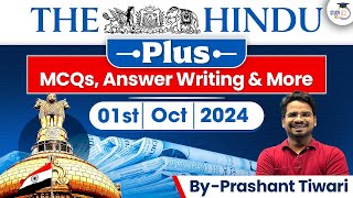 The Hindu Newspaper Analysis through Questions  01 Oct 2024  Daily Current Affairs  StudyIQ [upl. by Rankin501]