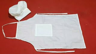 Masterchef Cap And Kitchen Apron Easy Cutting and Stitching in Hindi Chef Hat amp apron DIYApron DIY [upl. by Nahtan]