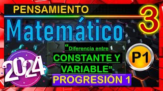 Diferencia entre constante y variable  pensamiento matematico 3 progresion 1 [upl. by Eniamat]