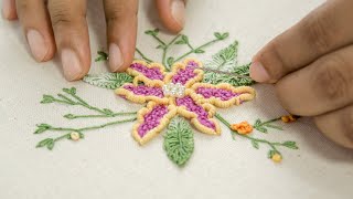 Creative Stitching Ideas Embroidery Knitted Flowers by HandiWorks [upl. by Aicatsana584]