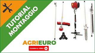 Decespugliatore a scoppio 4 tempi multifunzione GeoTech GT4 36 L guida completa al montaggio [upl. by Aihtak]